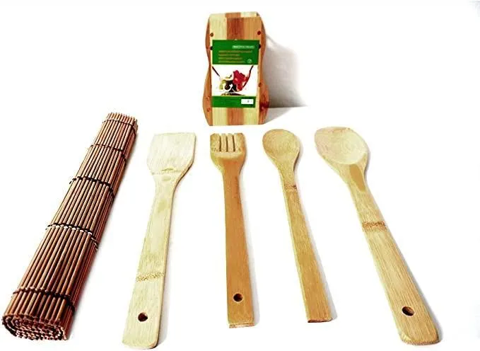 5 Pcs Bamboo Travel Cutlery Kit