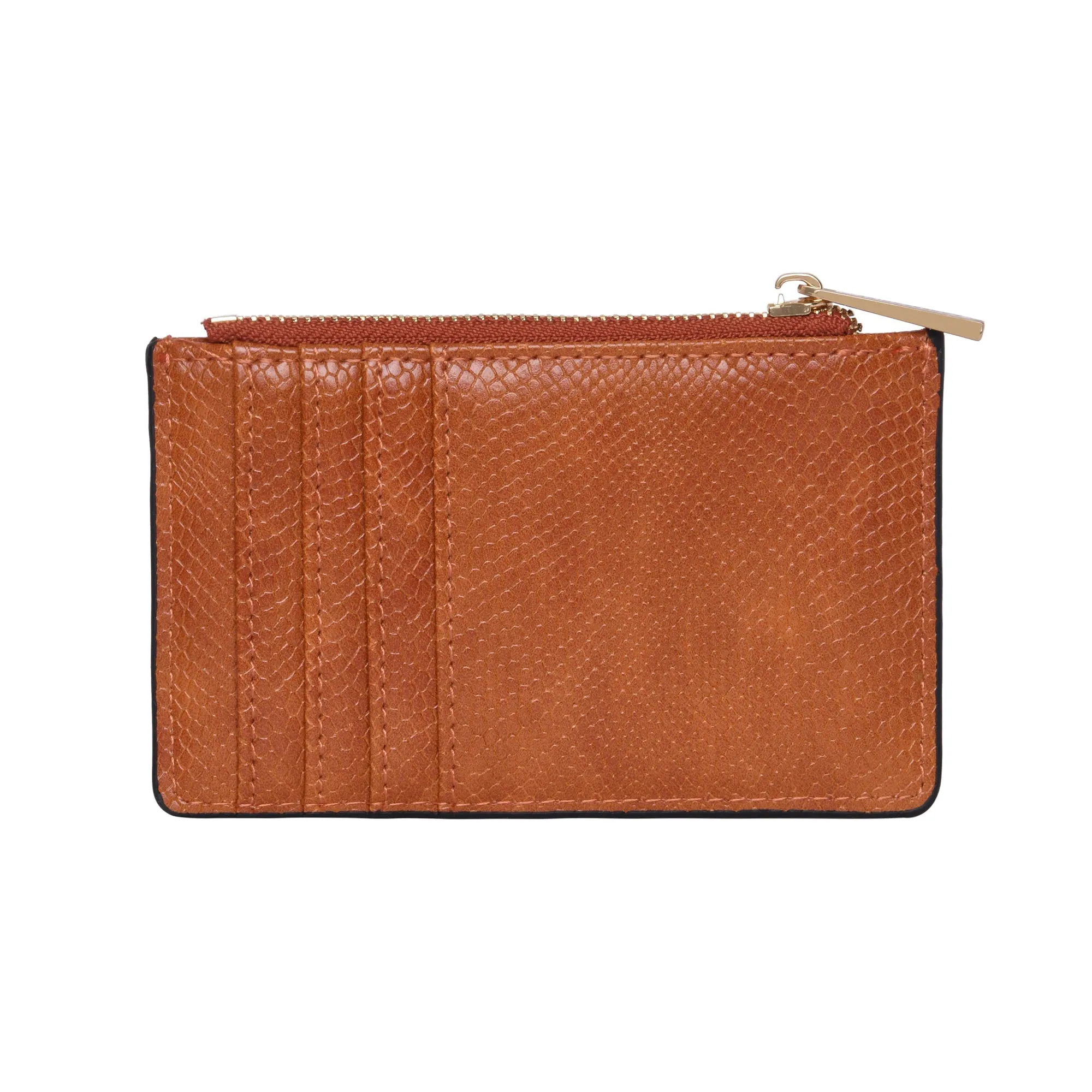 Accessorize London Women's Faux Leather Orange Plain Card Holder