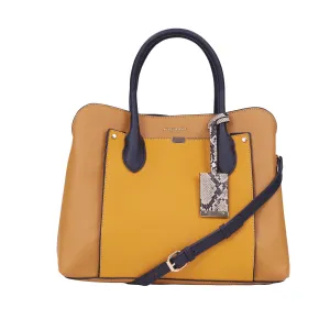 Accessorize London Women'S Faux Leather Yellow Tessa Work Tote Bag