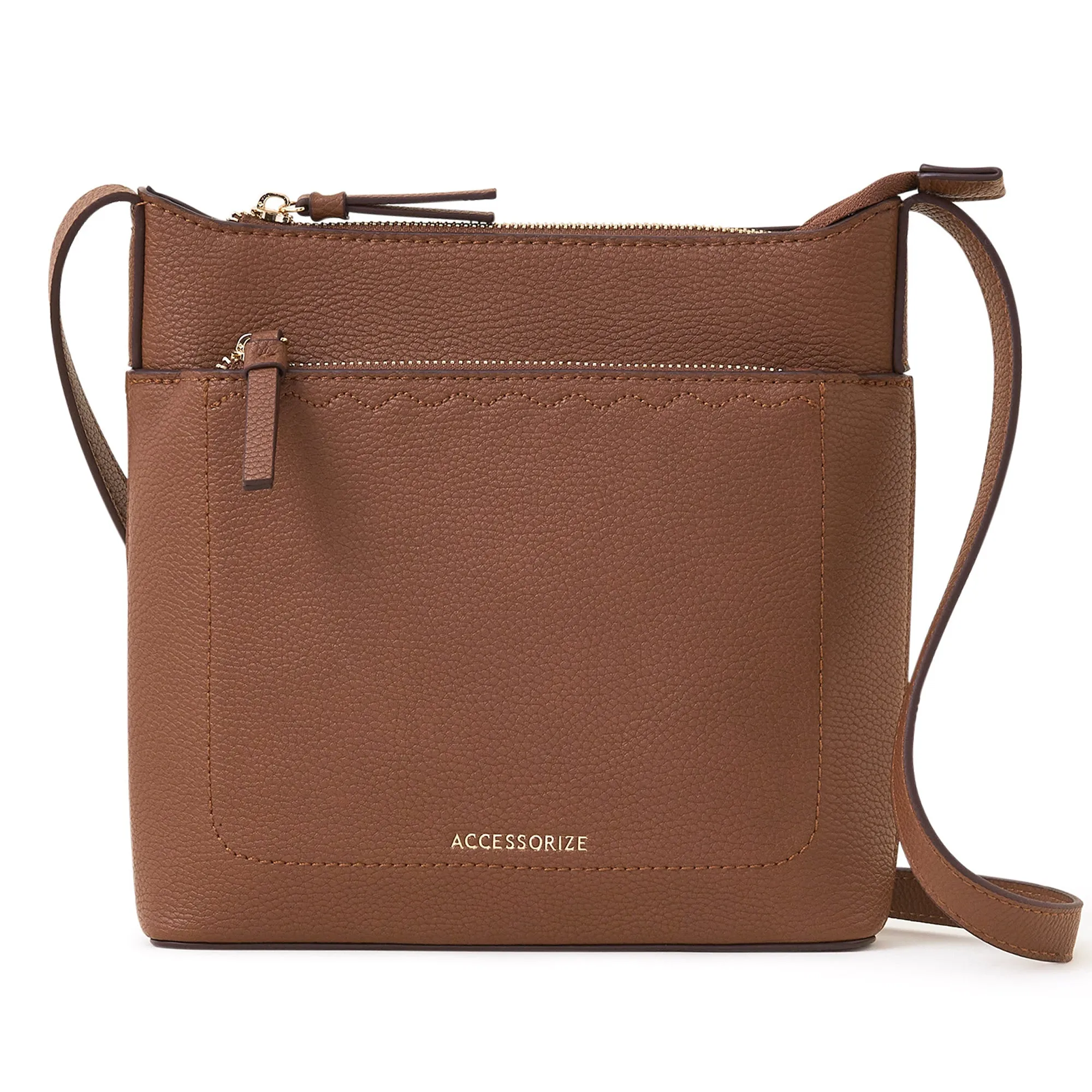 Accessorize London Women's Tan Classic Messenger Bag