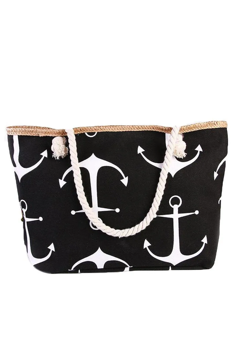 ANCHOR PATTERNED FASHION CASUAL BEACH BAGS