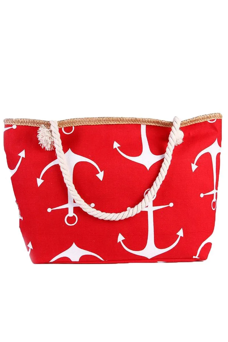 ANCHOR PATTERNED FASHION CASUAL BEACH BAGS