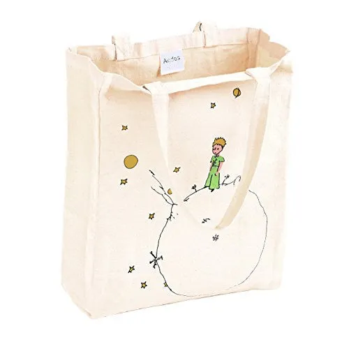 Andes Heavy Duty Canvas Tote Bag, Handmade from 12-ounce Pure Cotton, Perfect for Shopping, Laptop, School Books, The Little Prince