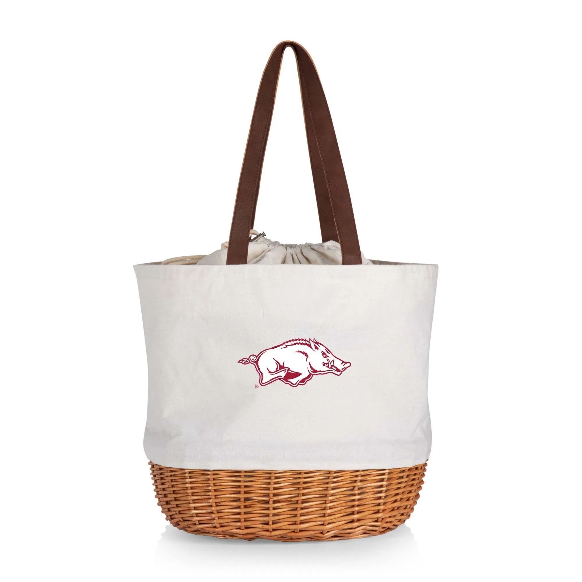 Arkansas Razorbacks - Coronado Canvas and Willow Basket Tote