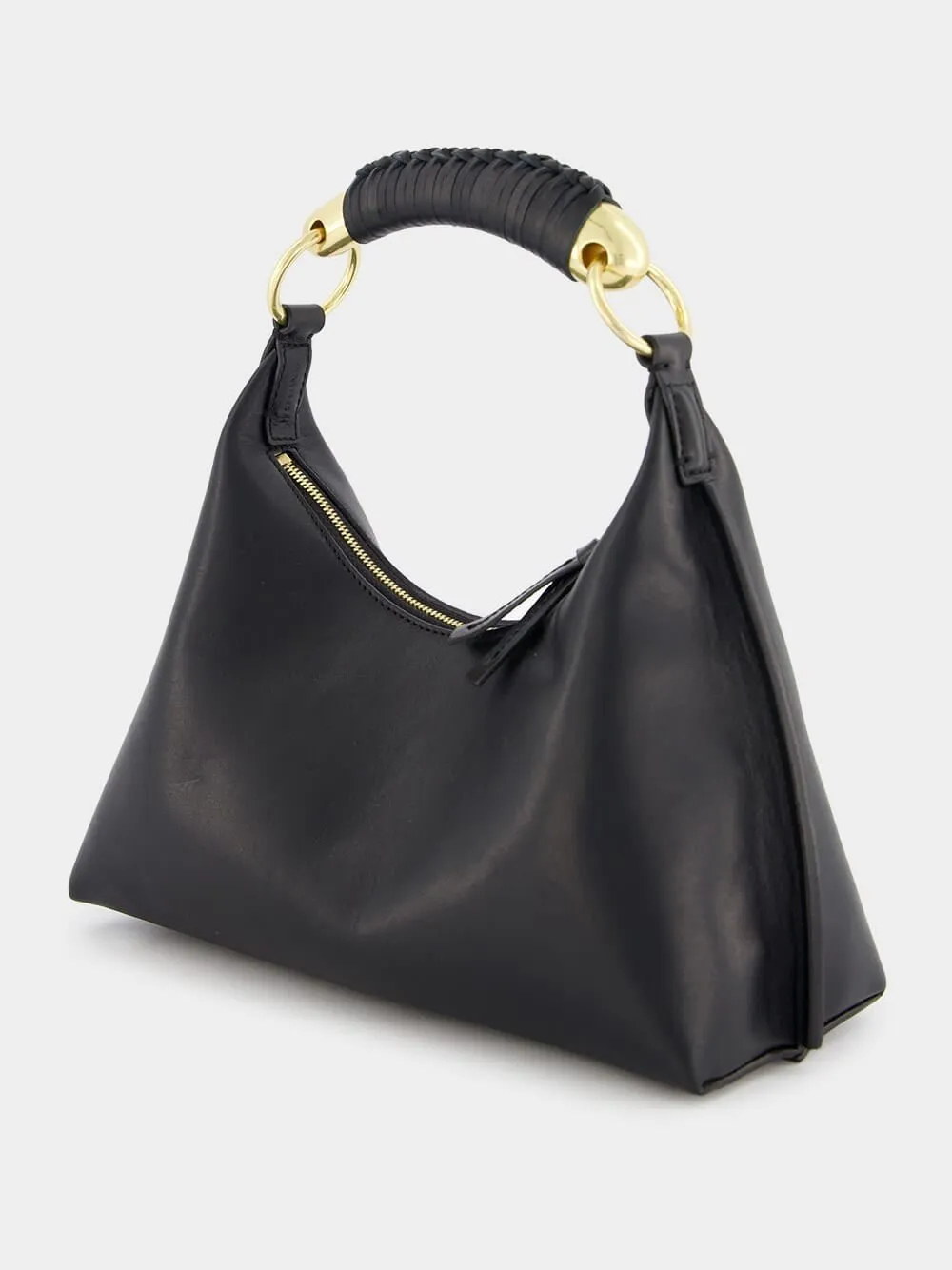 Athena Small Black Leather Bag