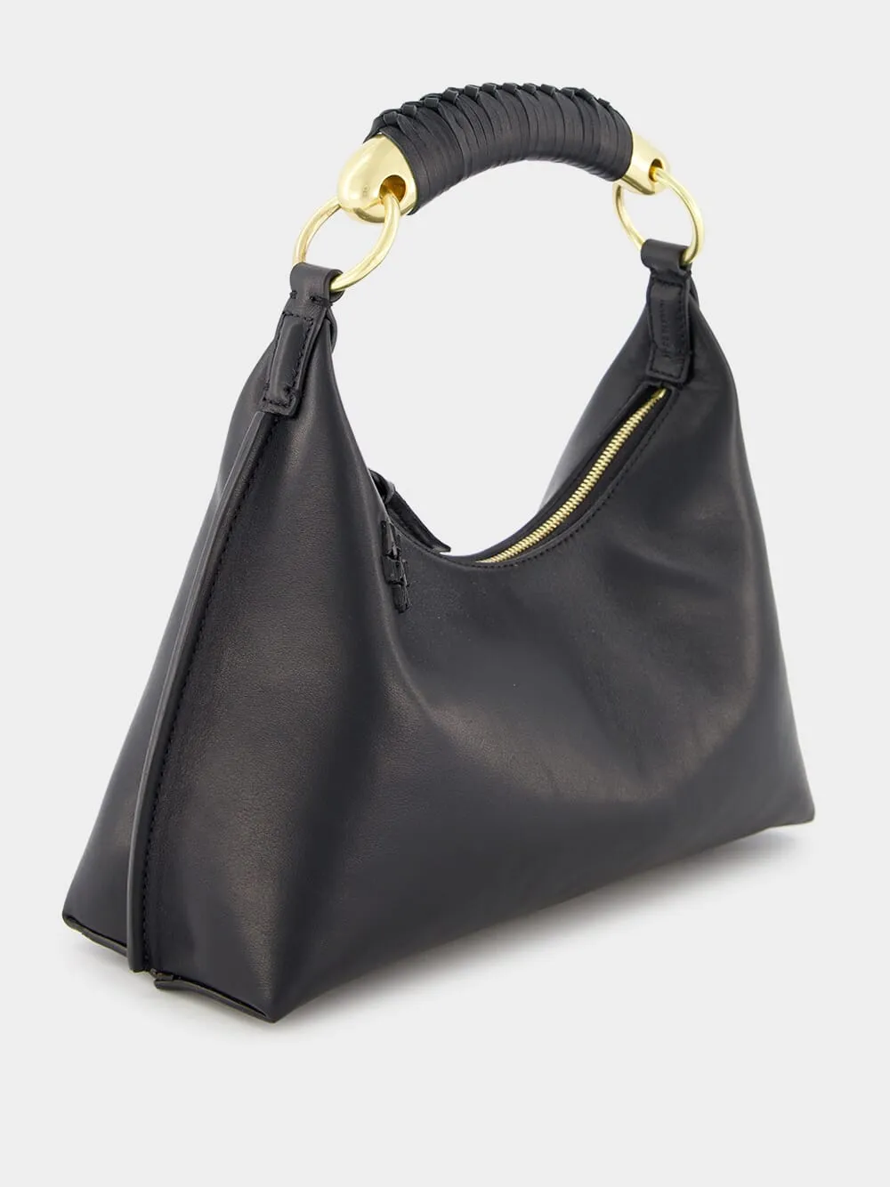 Athena Small Black Leather Bag