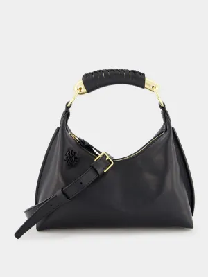 Athena Small Black Leather Bag