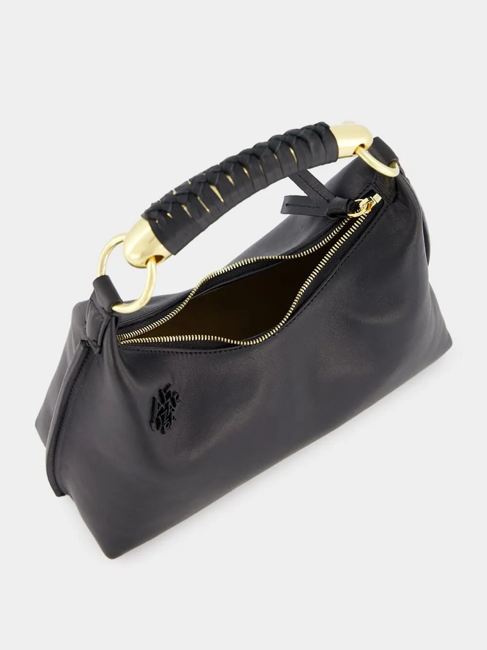 Athena Small Black Leather Bag