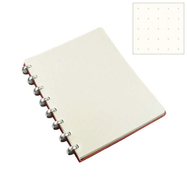 Atoma Pur Disc-Bound Refillable 165 x 210 Notebook Red Leather