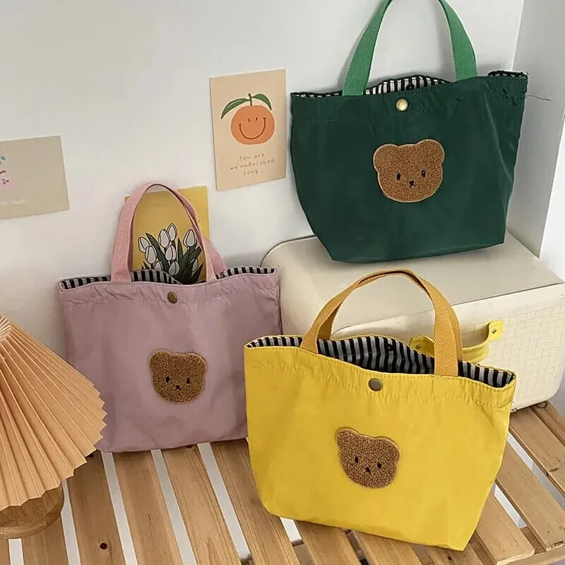 Bear-y Cute Embroidered Tote Bags