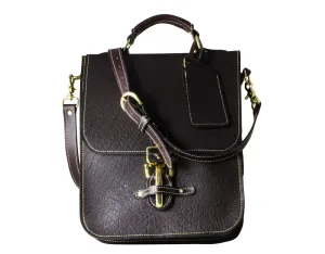 Billy Sunday Chocolate Bison Leather Messenger Bag