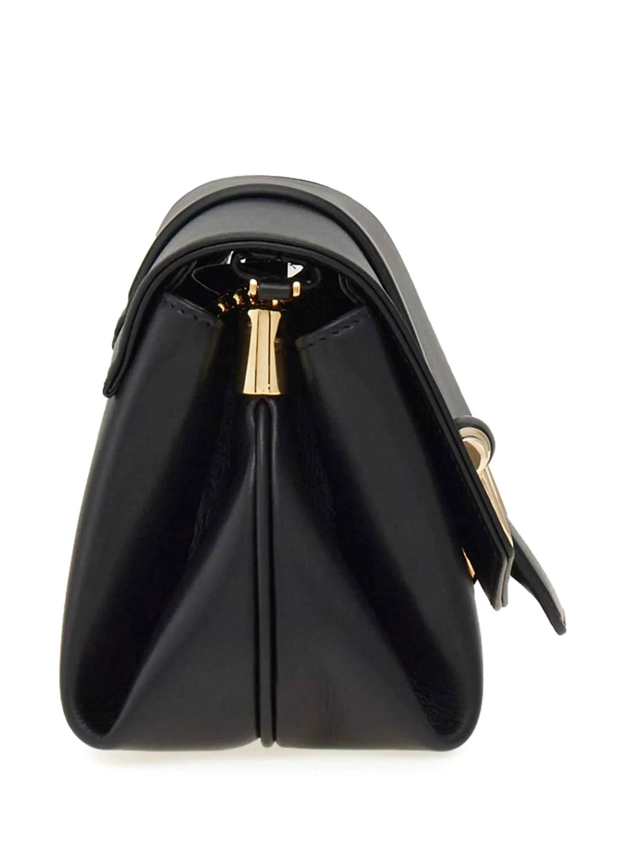 Black Calf Leather Shoulder Bag