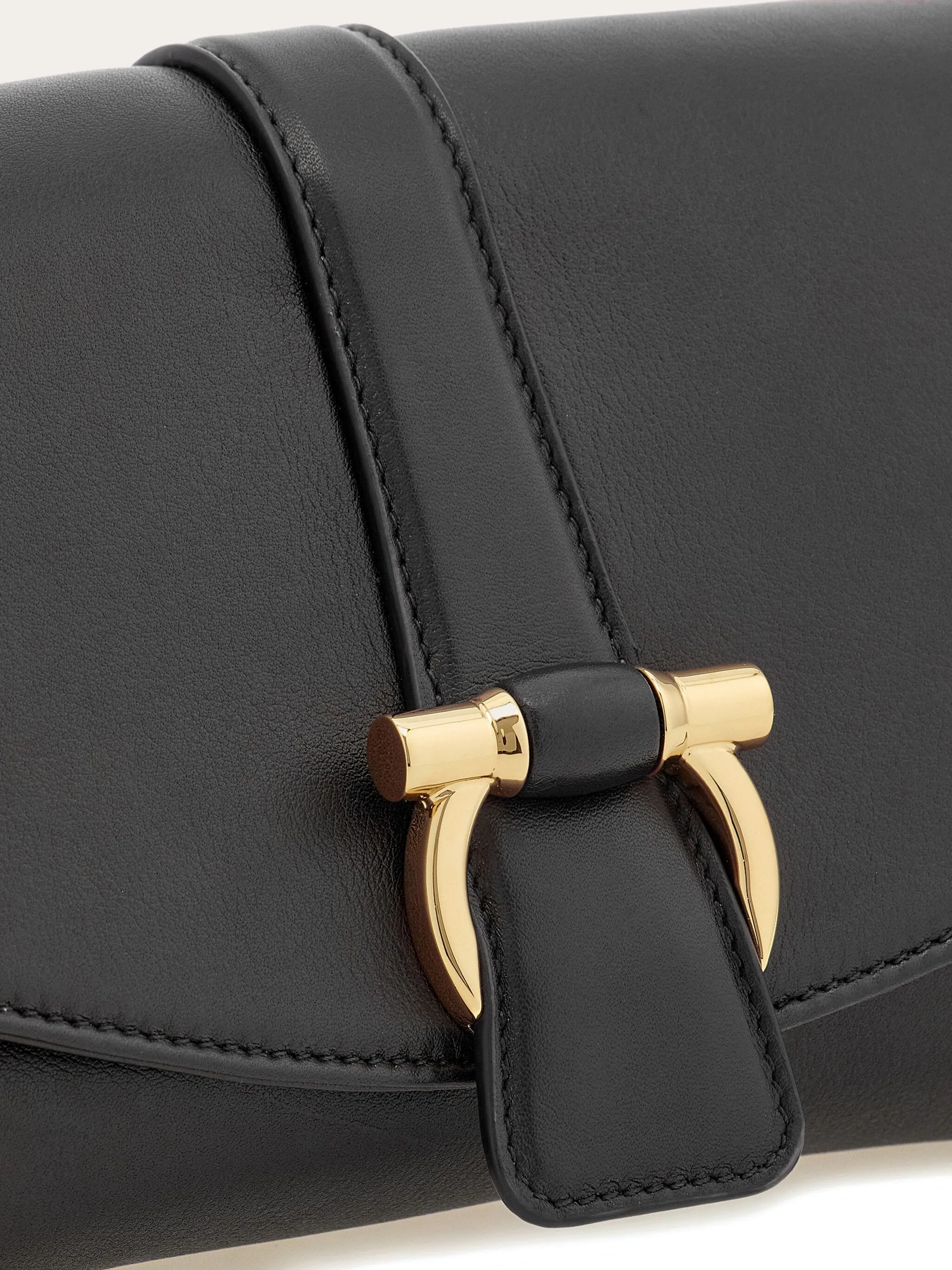 Black Calf Leather Shoulder Bag