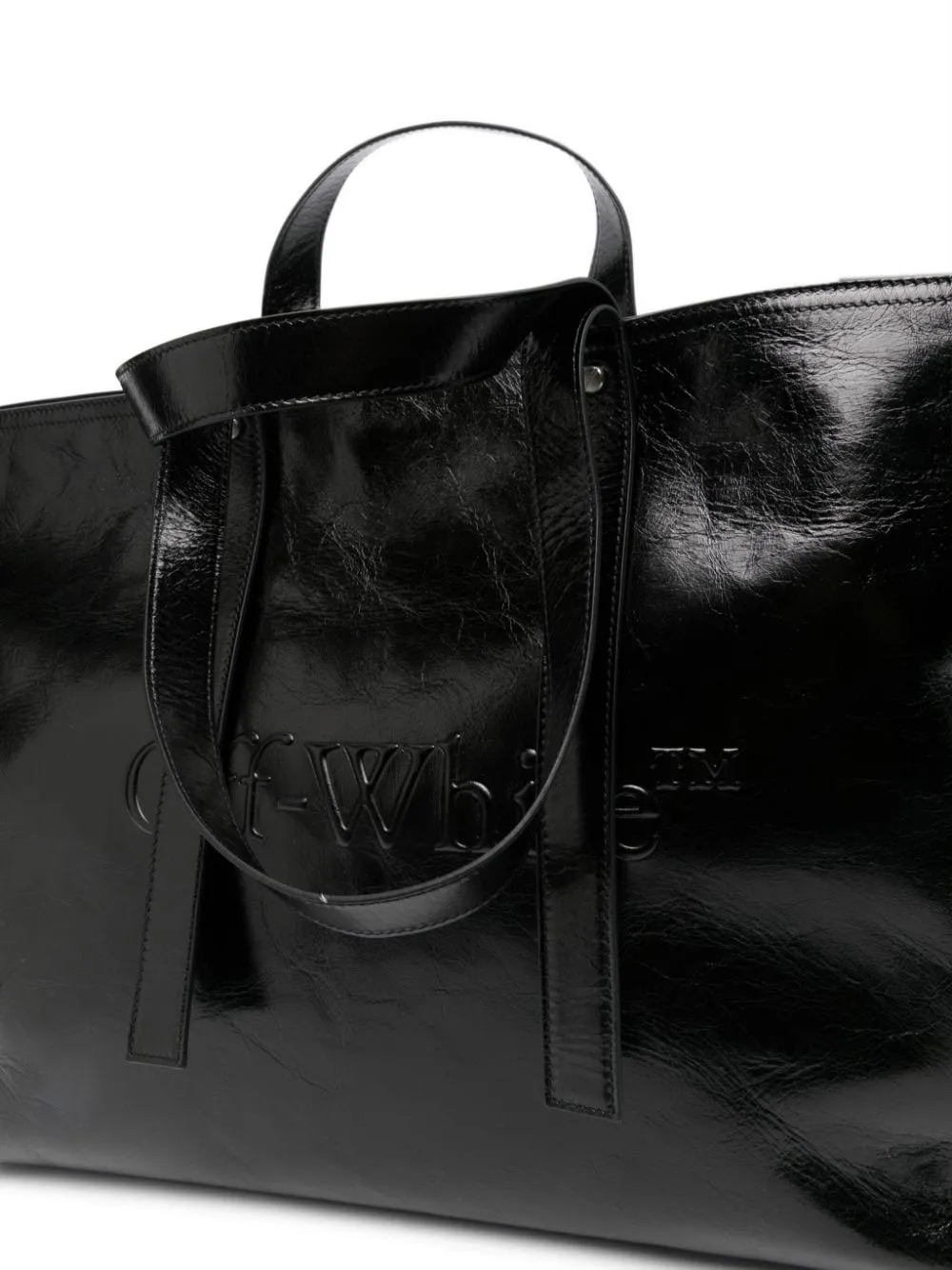 Black Leather Glossy Finish Bag