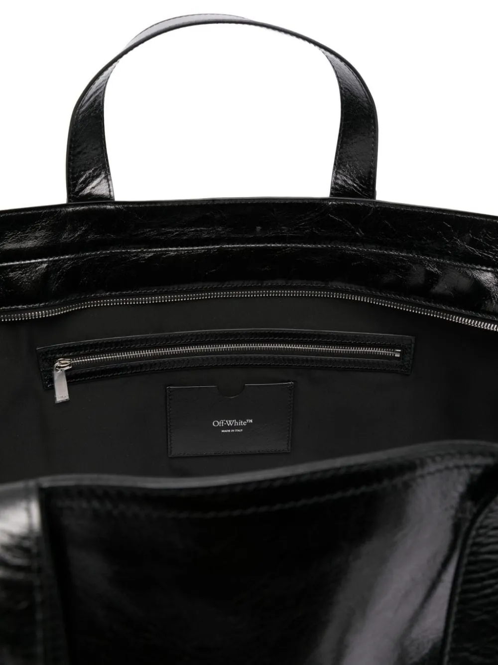 Black Leather Glossy Finish Bag