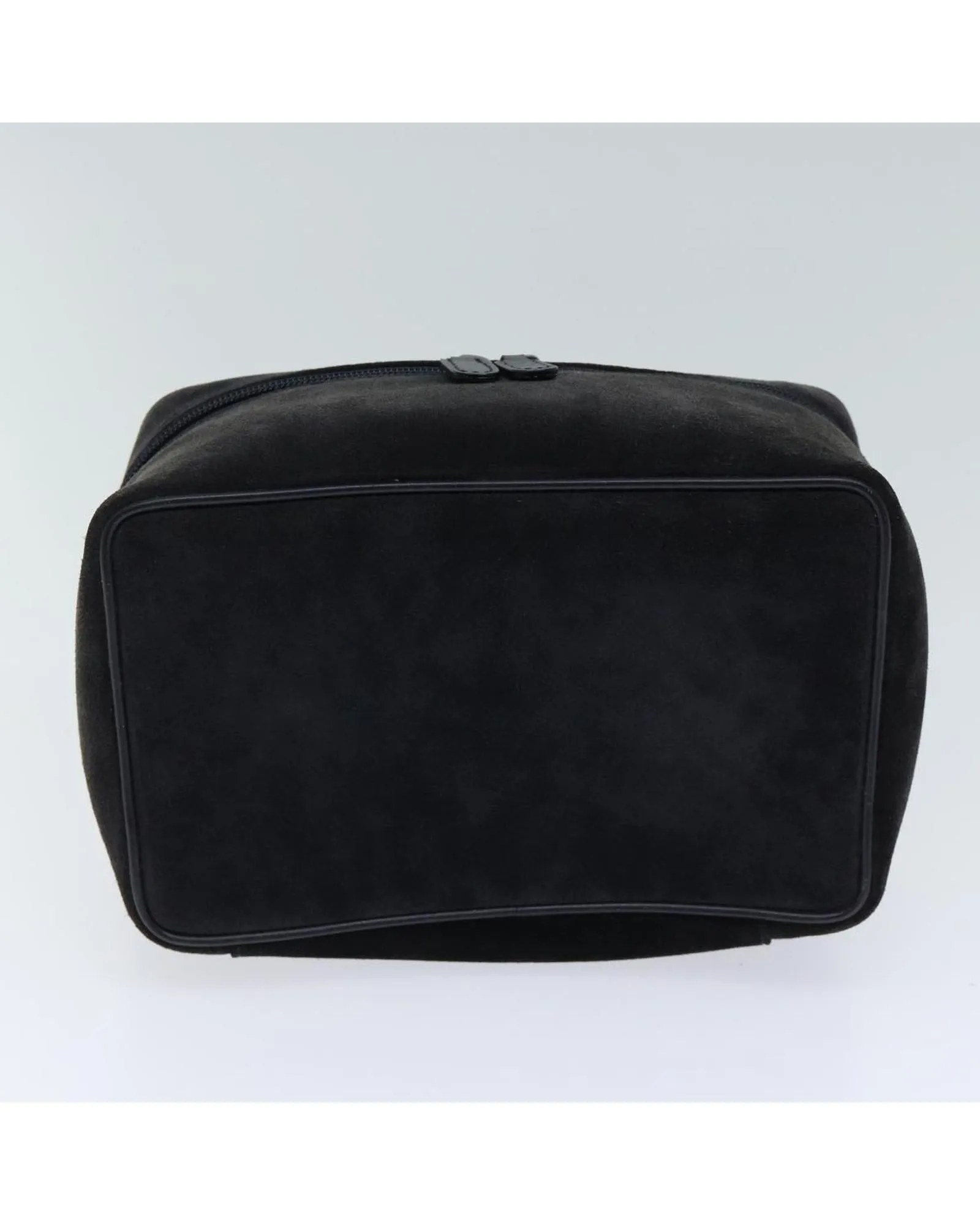 Black Suede Cosmetic Pouch with Minimal Wear - Made in Italy