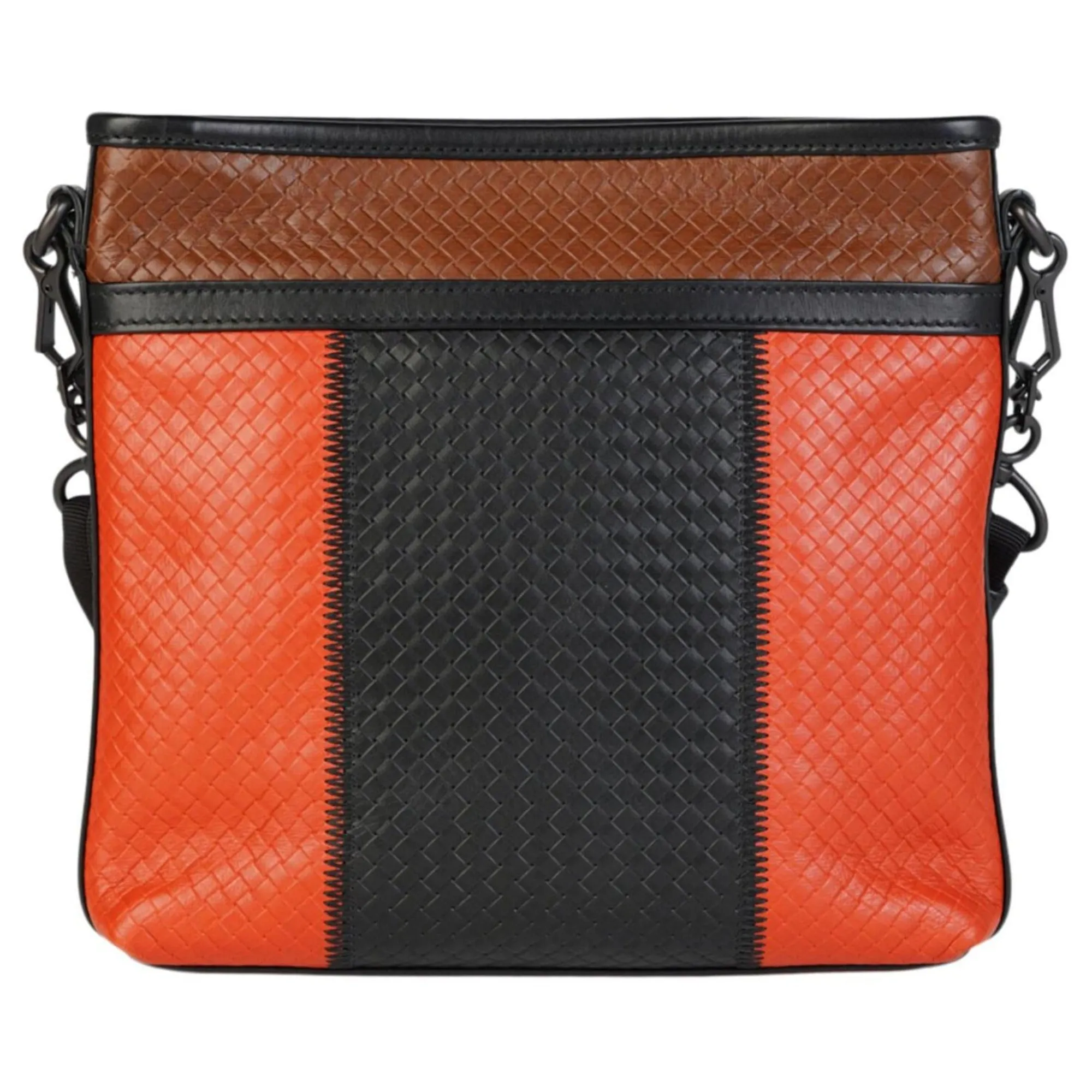 Bottega Veneta Tri Color Intrecciato Leather Crossbody Bag