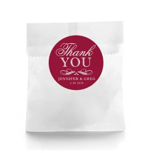 Burgundy Classic Wedding Favor Labels