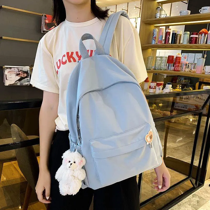 Casual Cool Backpacks For Women Solid  Shoulder Bag Nylon School Bag GCB68555