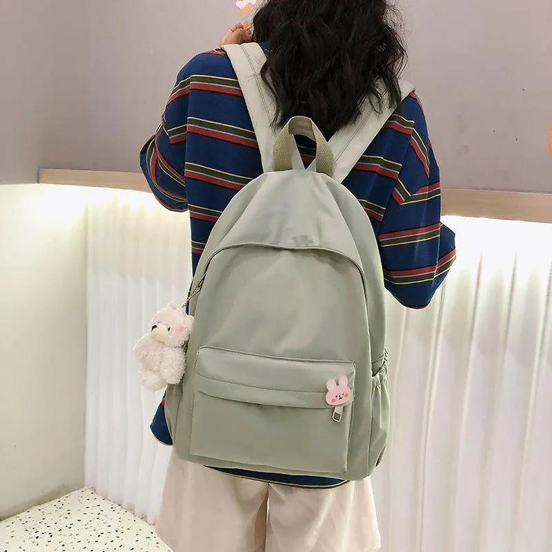 Casual Cool Backpacks For Women Solid  Shoulder Bag Nylon School Bag GCB68555