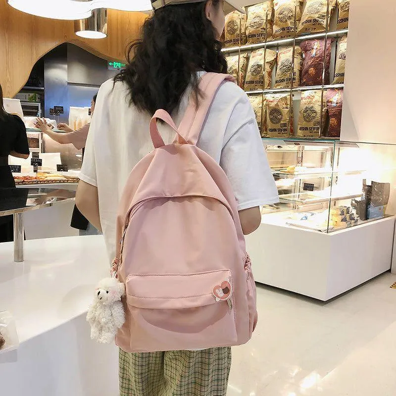 Casual Cool Backpacks For Women Solid  Shoulder Bag Nylon School Bag GCB68555