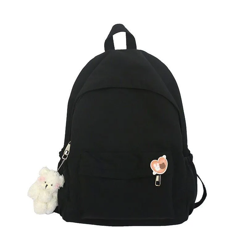 Casual Cool Backpacks For Women Solid  Shoulder Bag Nylon School Bag GCB68555