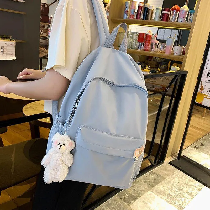 Casual Cool Backpacks For Women Solid  Shoulder Bag Nylon School Bag GCB68555