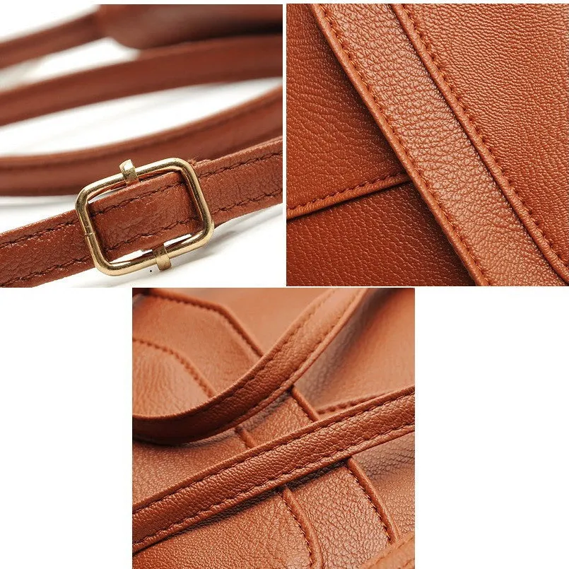 Casual Vintage Small Women Bags Leather Messenger Bag Retro Envelope Bag Handbag and Purse Sling Crossbody Shoulder Bag Thin