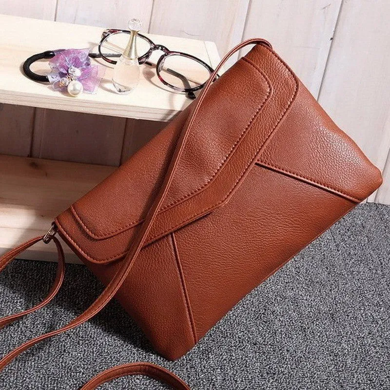 Casual Vintage Small Women Bags Leather Messenger Bag Retro Envelope Bag Handbag and Purse Sling Crossbody Shoulder Bag Thin