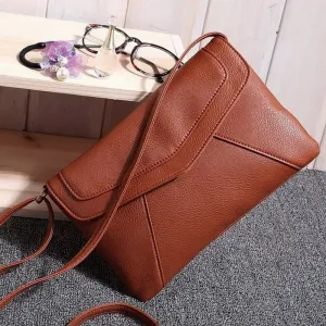 Casual Vintage Small Women Bags Leather Messenger Bag Retro Envelope Bag Handbag and Purse Sling Crossbody Shoulder Bag Thin