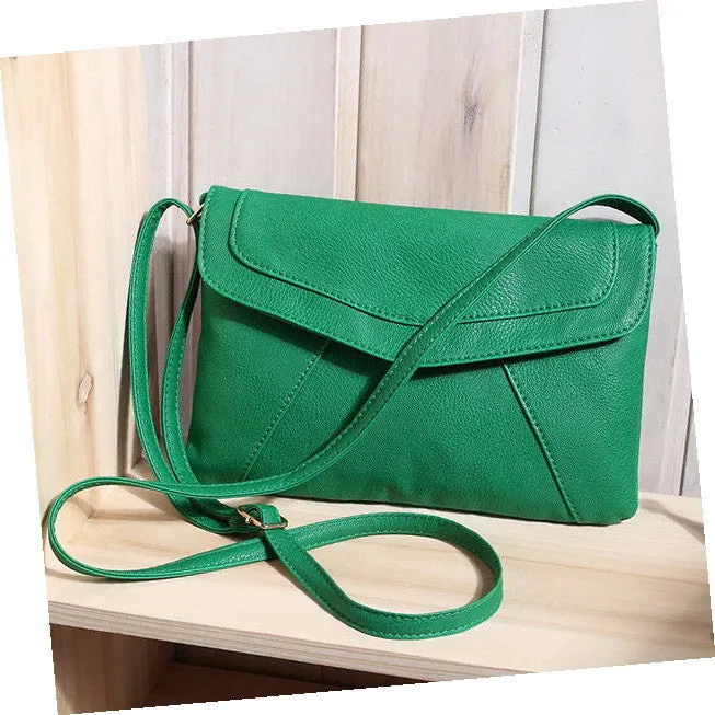 Casual Vintage Small Women Bags Leather Messenger Bag Retro Envelope Bag Handbag and Purse Sling Crossbody Shoulder Bag Thin