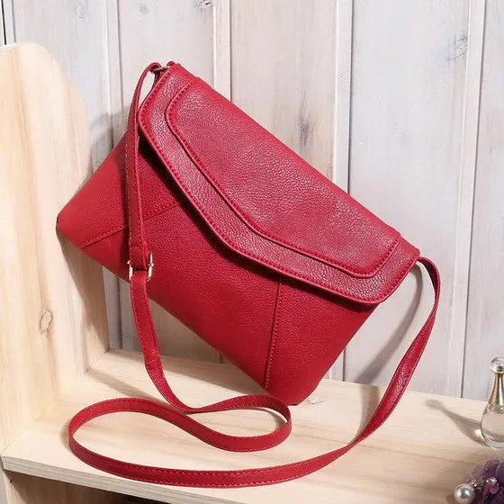 Casual Vintage Small Women Bags Leather Messenger Bag Retro Envelope Bag Handbag and Purse Sling Crossbody Shoulder Bag Thin