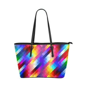 Chic Multicolor Grid Pattern Leather Tote - Your Ultimate Stylish Shoulder Bag