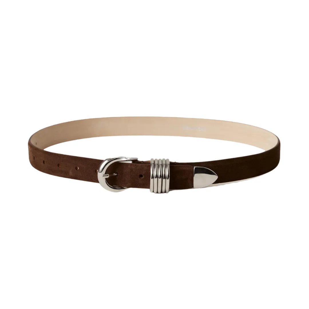 Chocolate Hollyhock Suede Belt