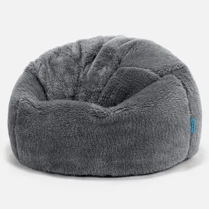 Classic Kids Bean Bag Chair 1-5 yr - Teddy Faux Fur Dark Grey