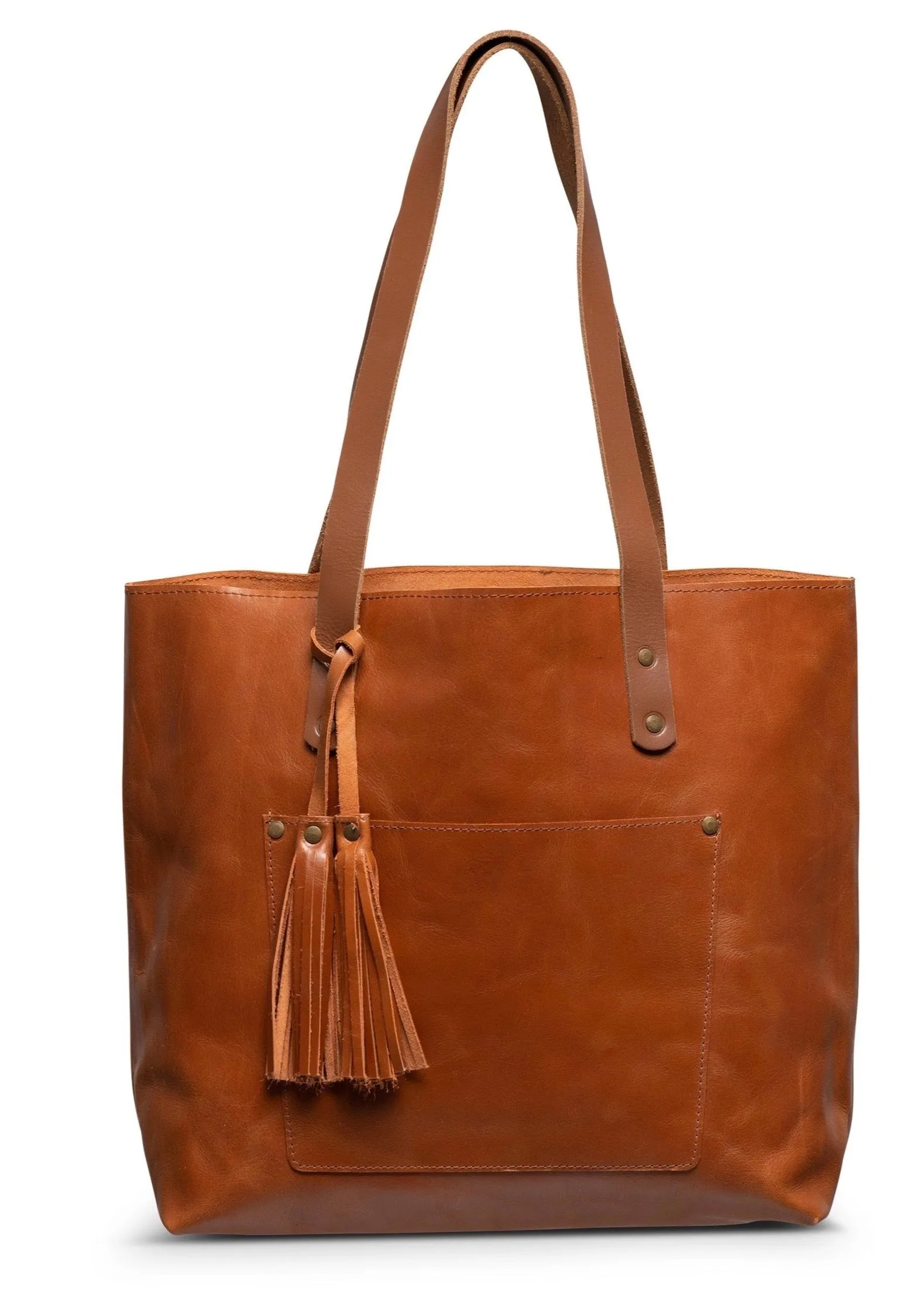 Classic Leather Tote in Hazelnut Brown