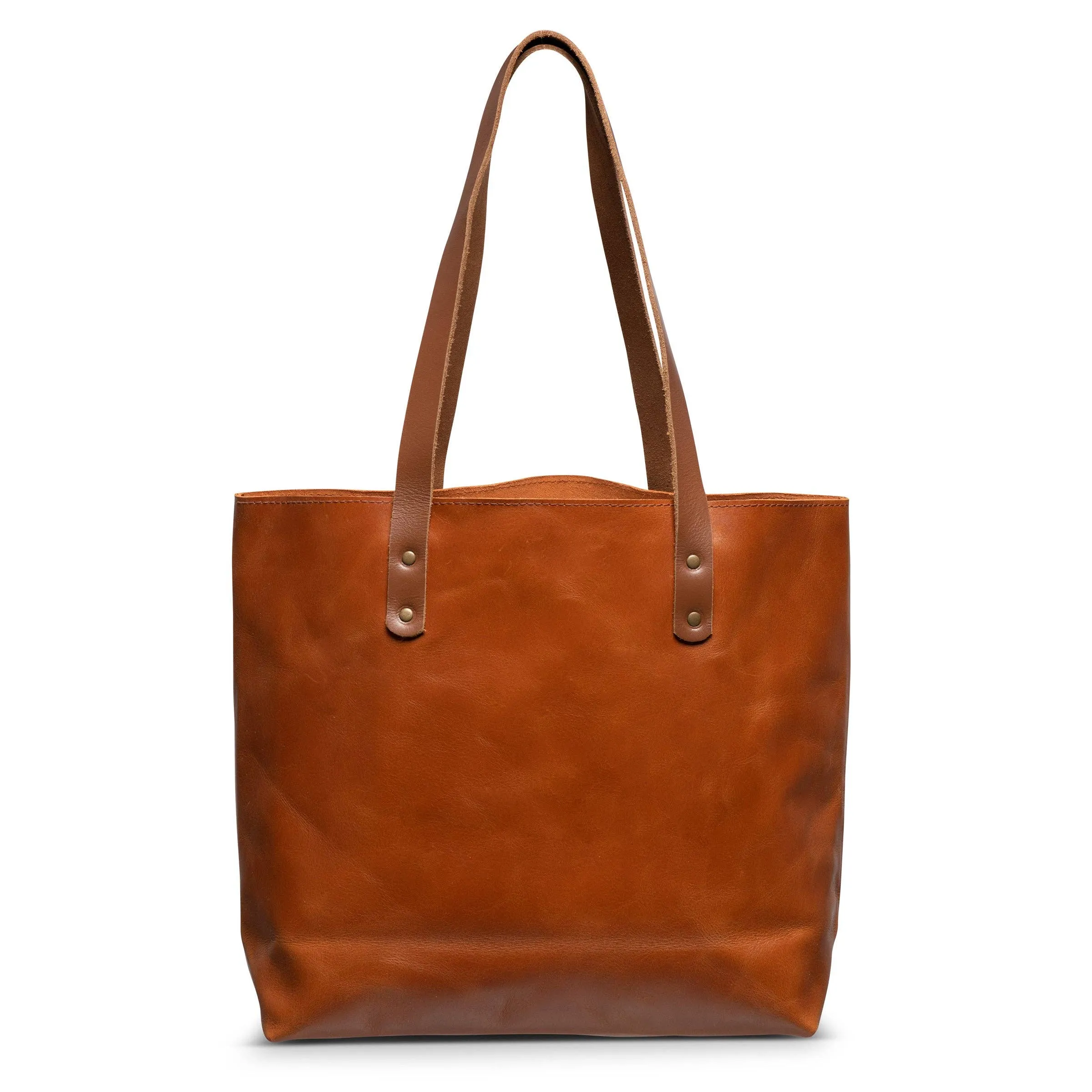 Classic Leather Tote in Hazelnut Brown