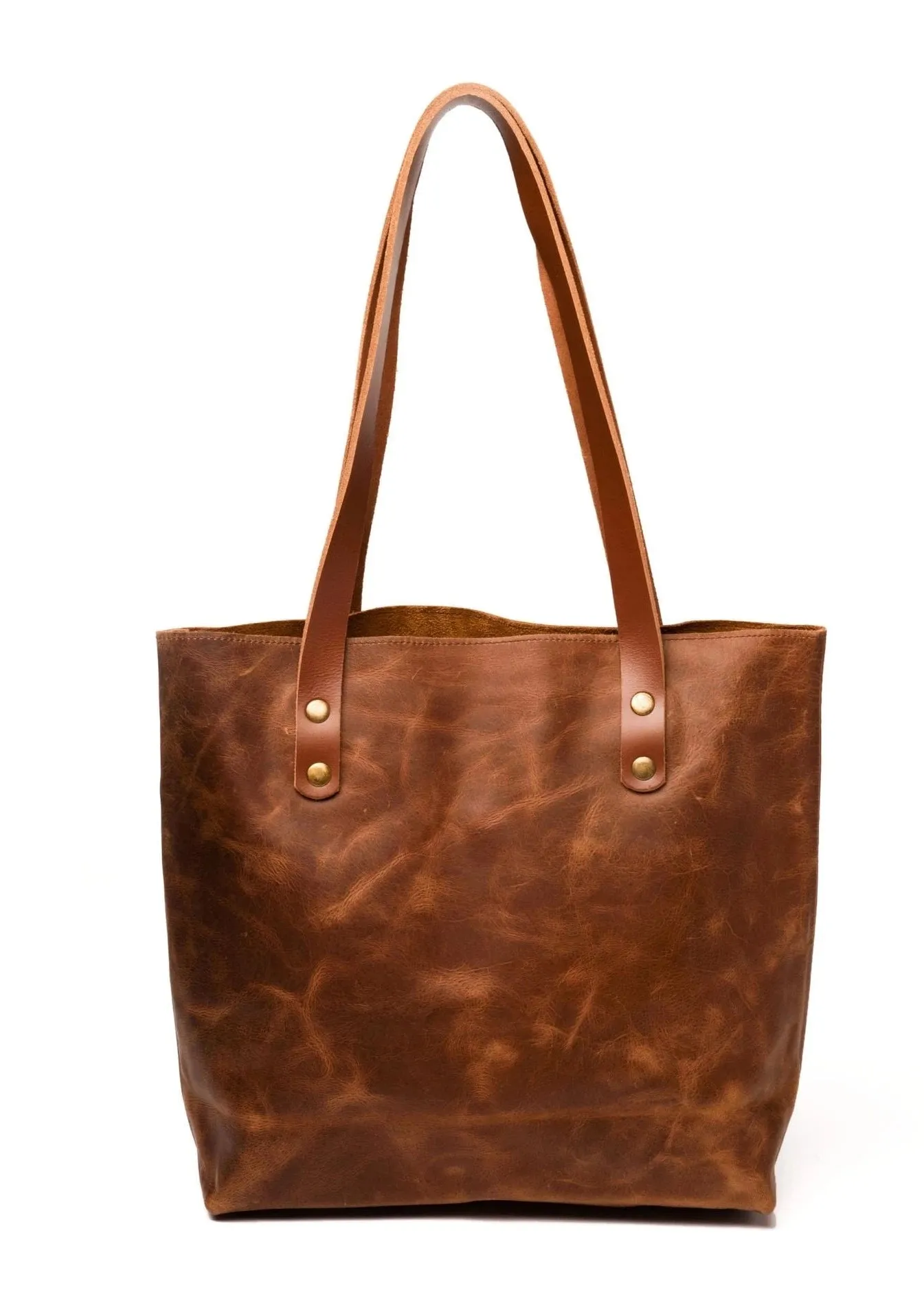 Classic Leather Tote in Saddle Brown