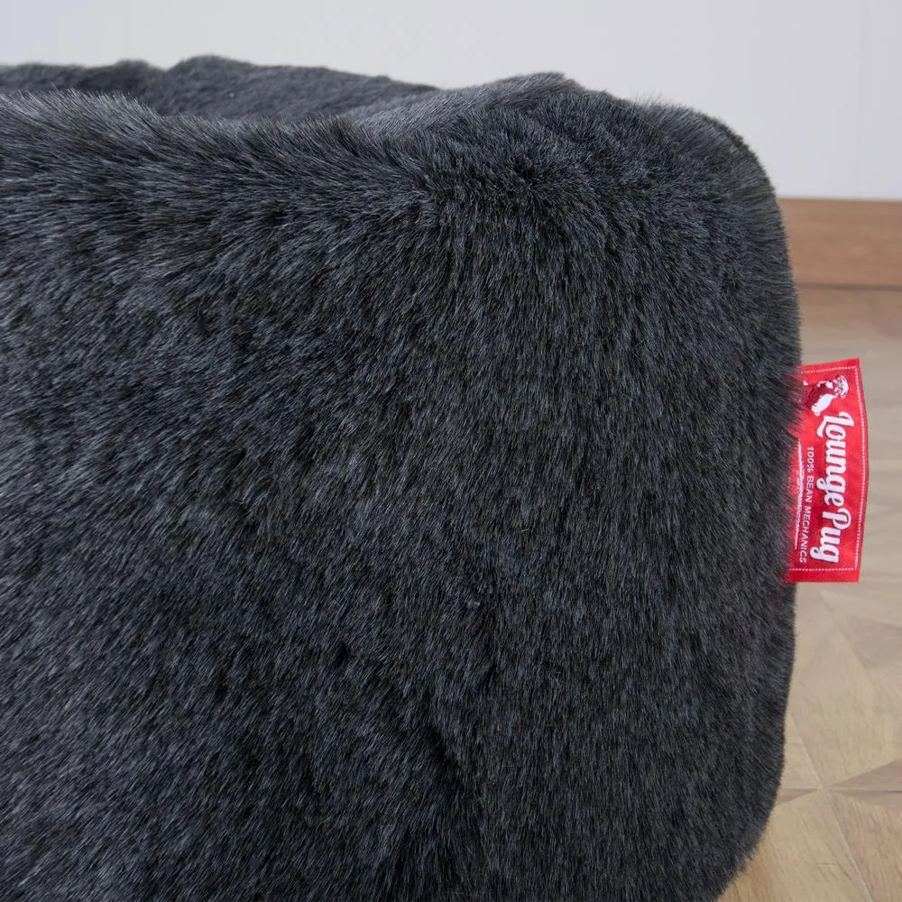 Classic Sofa Bean Bag - Faux Fur Sheepskin Black