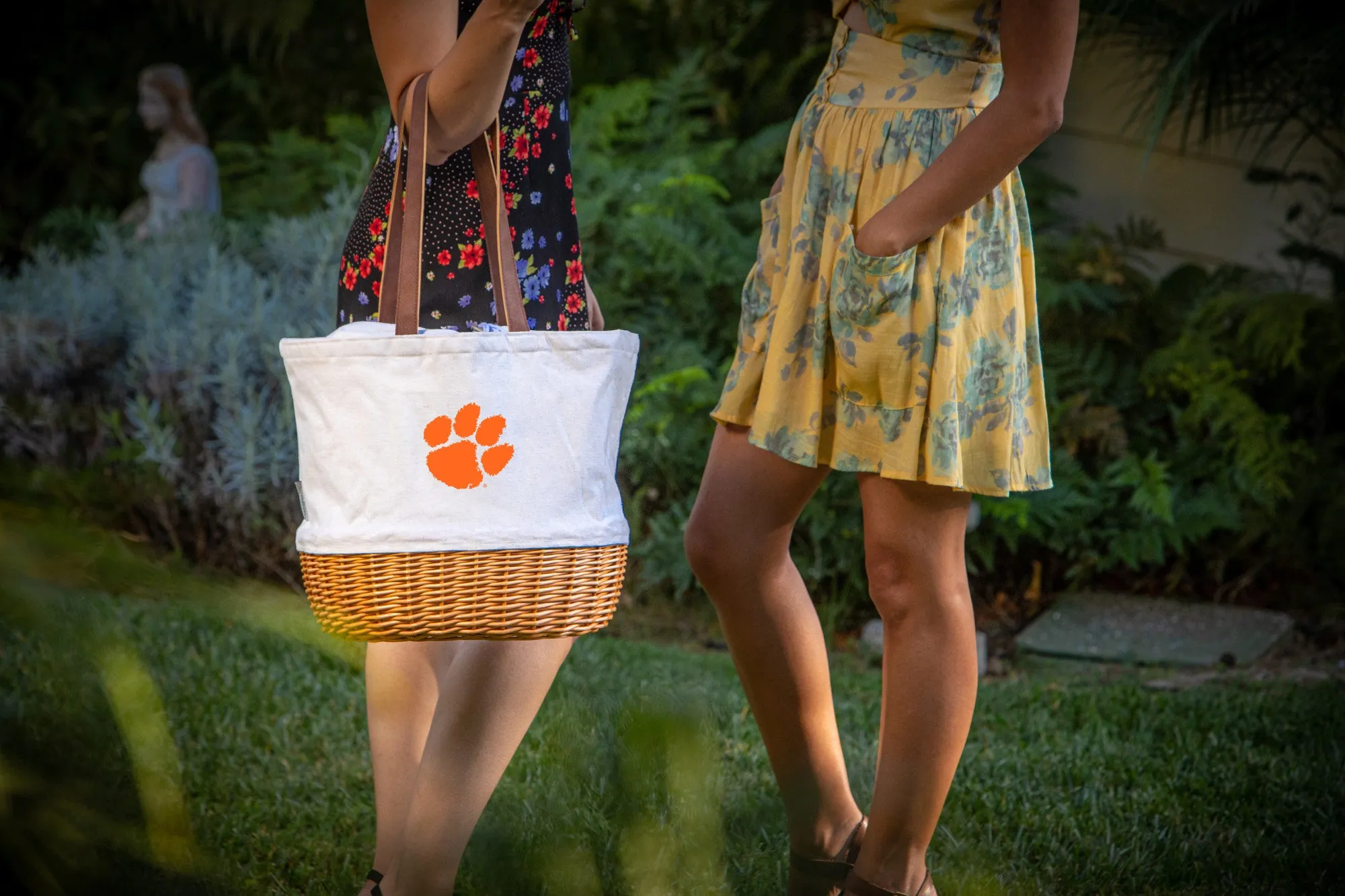 Clemson Tigers - Coronado Canvas and Willow Basket Tote