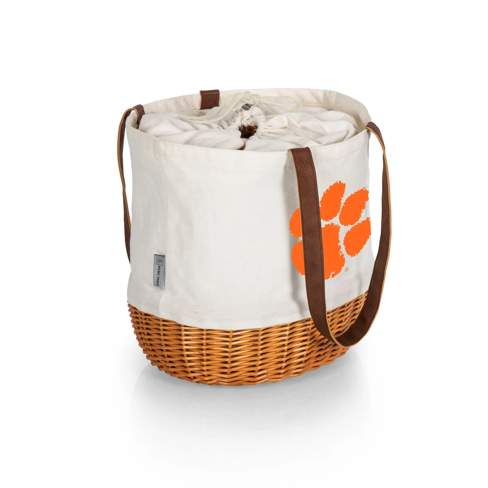 Clemson Tigers - Coronado Canvas and Willow Basket Tote