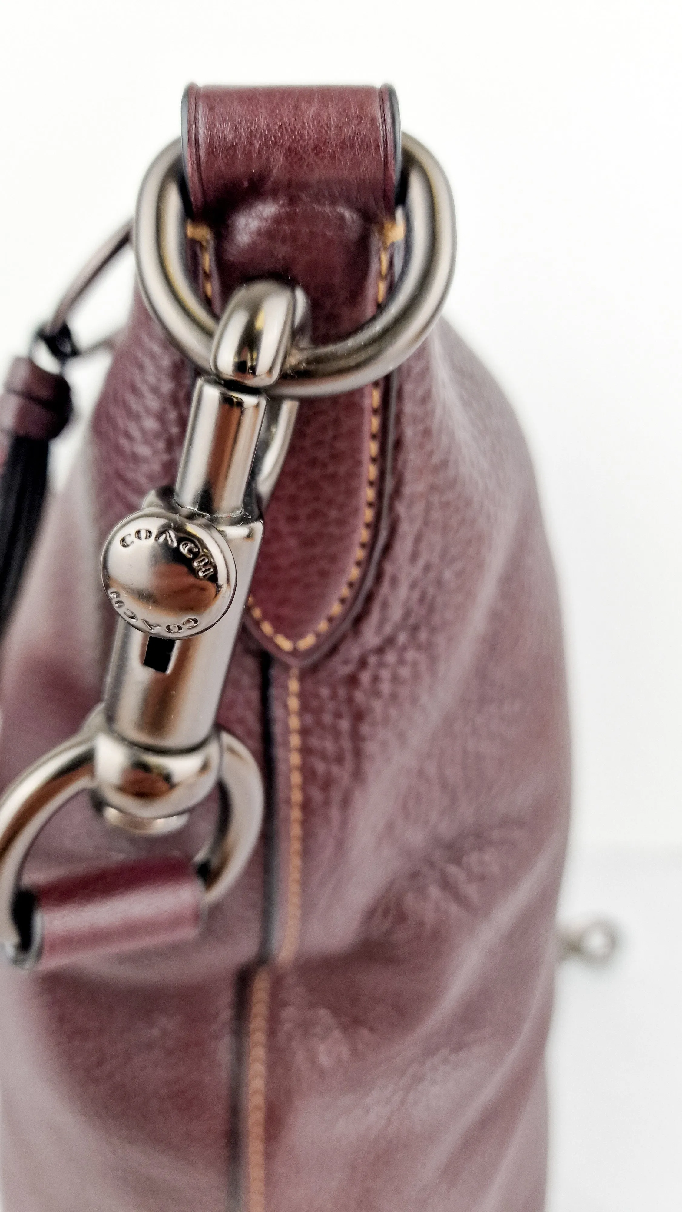 Coach 1941 Duffle Bag in Oxblood Pebble Leather with Zip Top Coach 29257