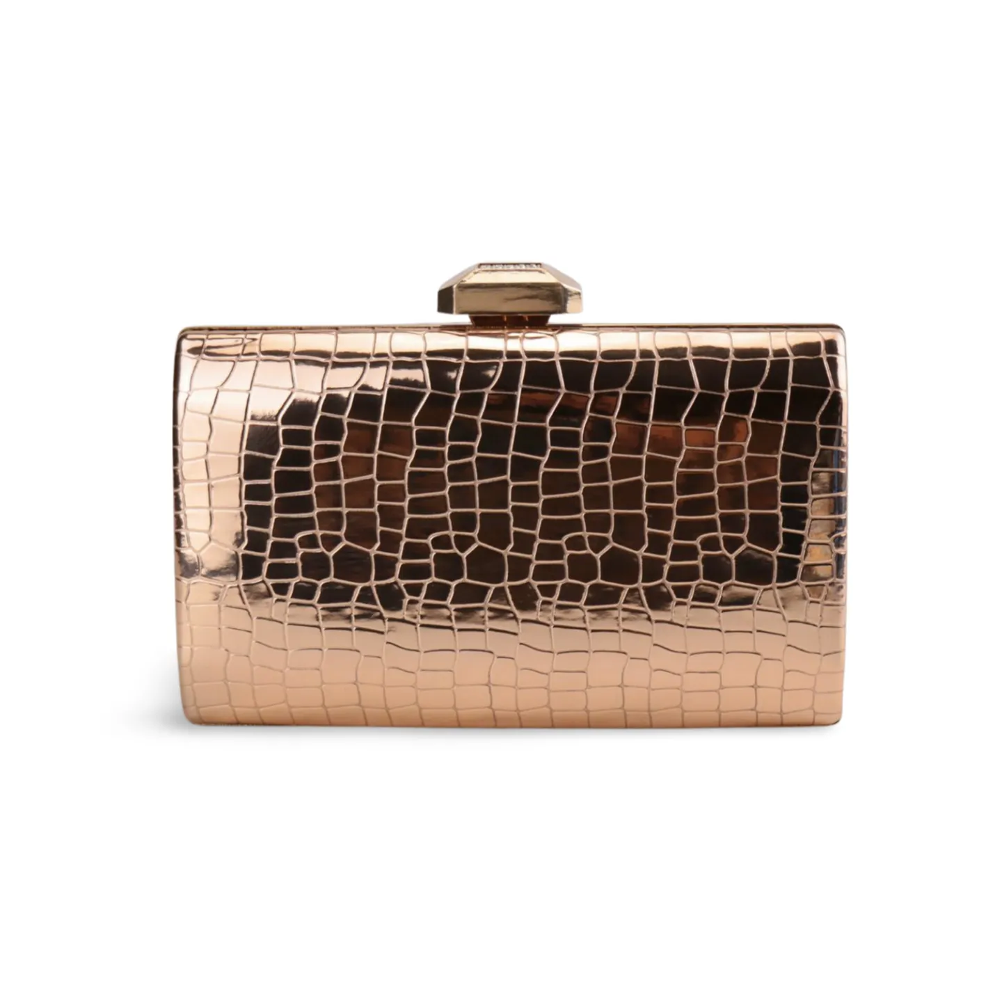 Croc Skin Textured Faux Leather Clutch Bag For Women