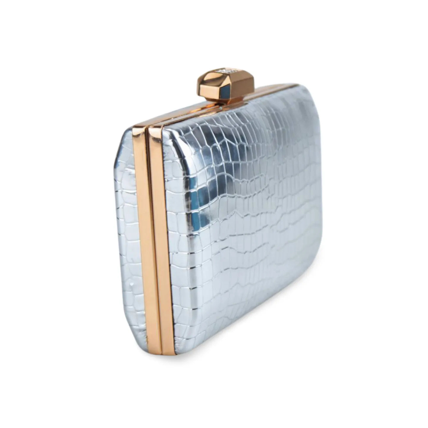 Croc Skin Textured Faux Leather Clutch Bag For Women