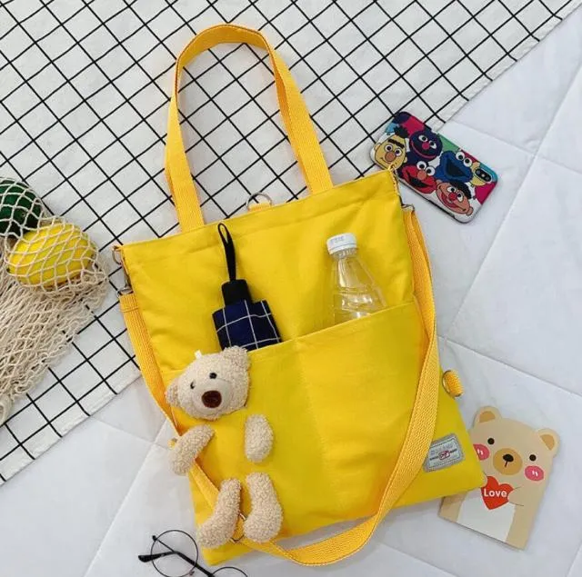 Cute Bear Eco Canvas Shoulder Bags