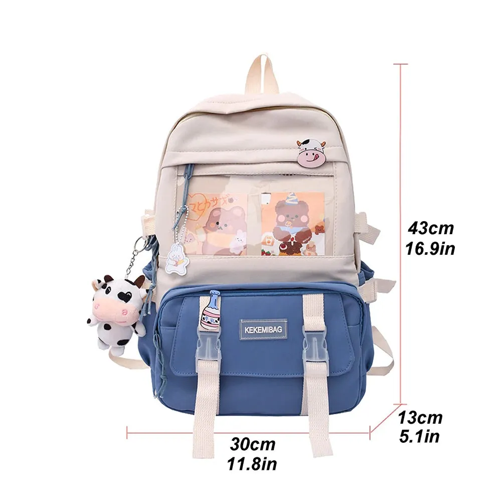 Cute Japanese Kawaii Backpack with Plush Pendant