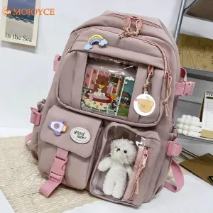 Cute Japanese Kawaii Backpack with Plush Pendant