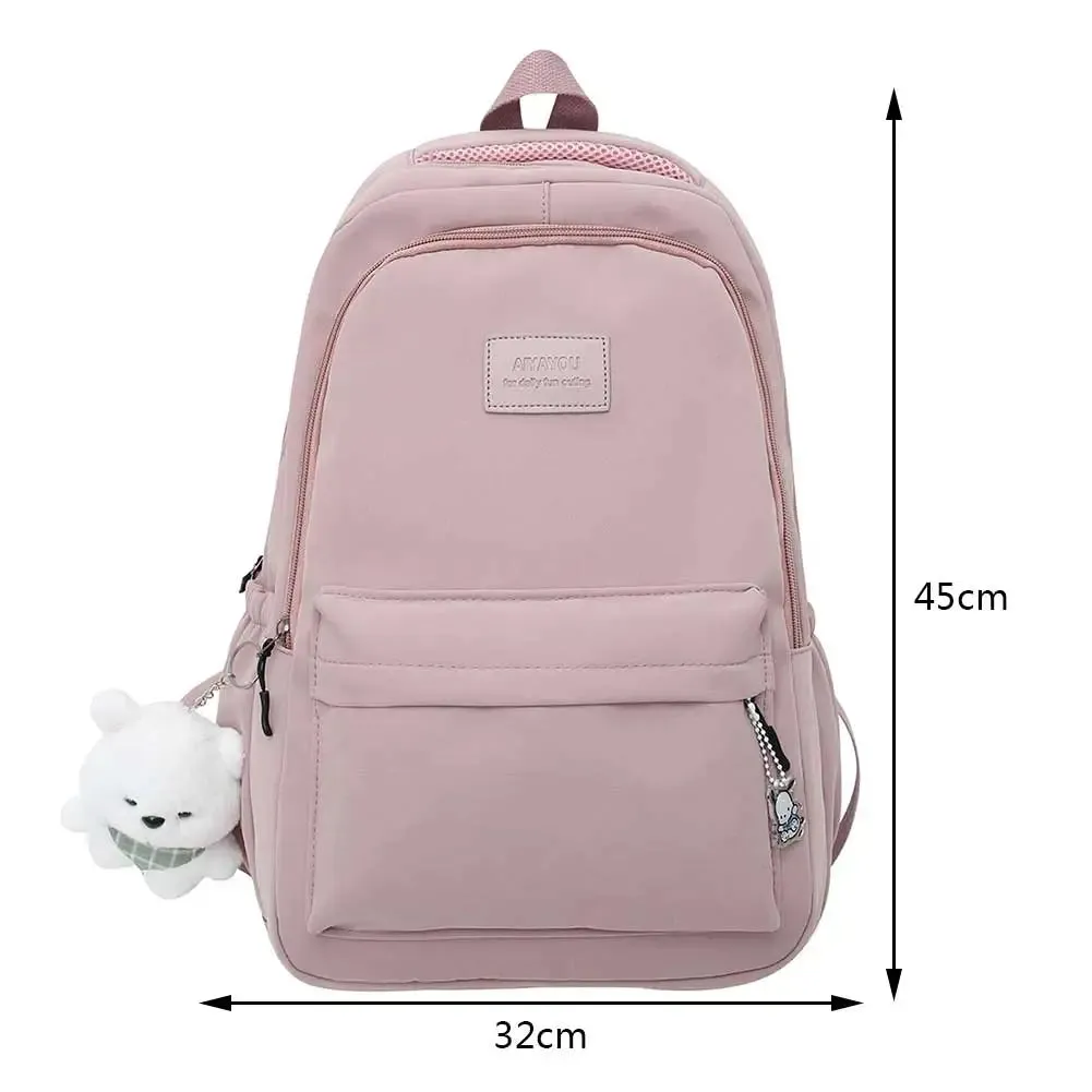 Cute Japanese Kawaii Backpack with Plush Pendant