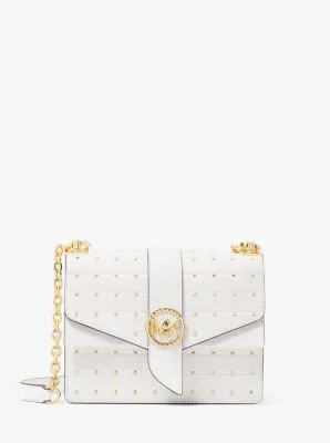 Greenwich Small Studded Quilted Faux Leather Crossbody Bag