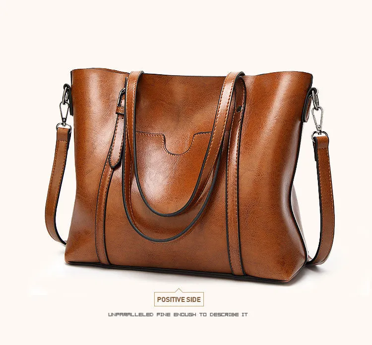 Handbag Shoulder Bags for Women Oil Wax Leather Handbag Tote Crossbody Women